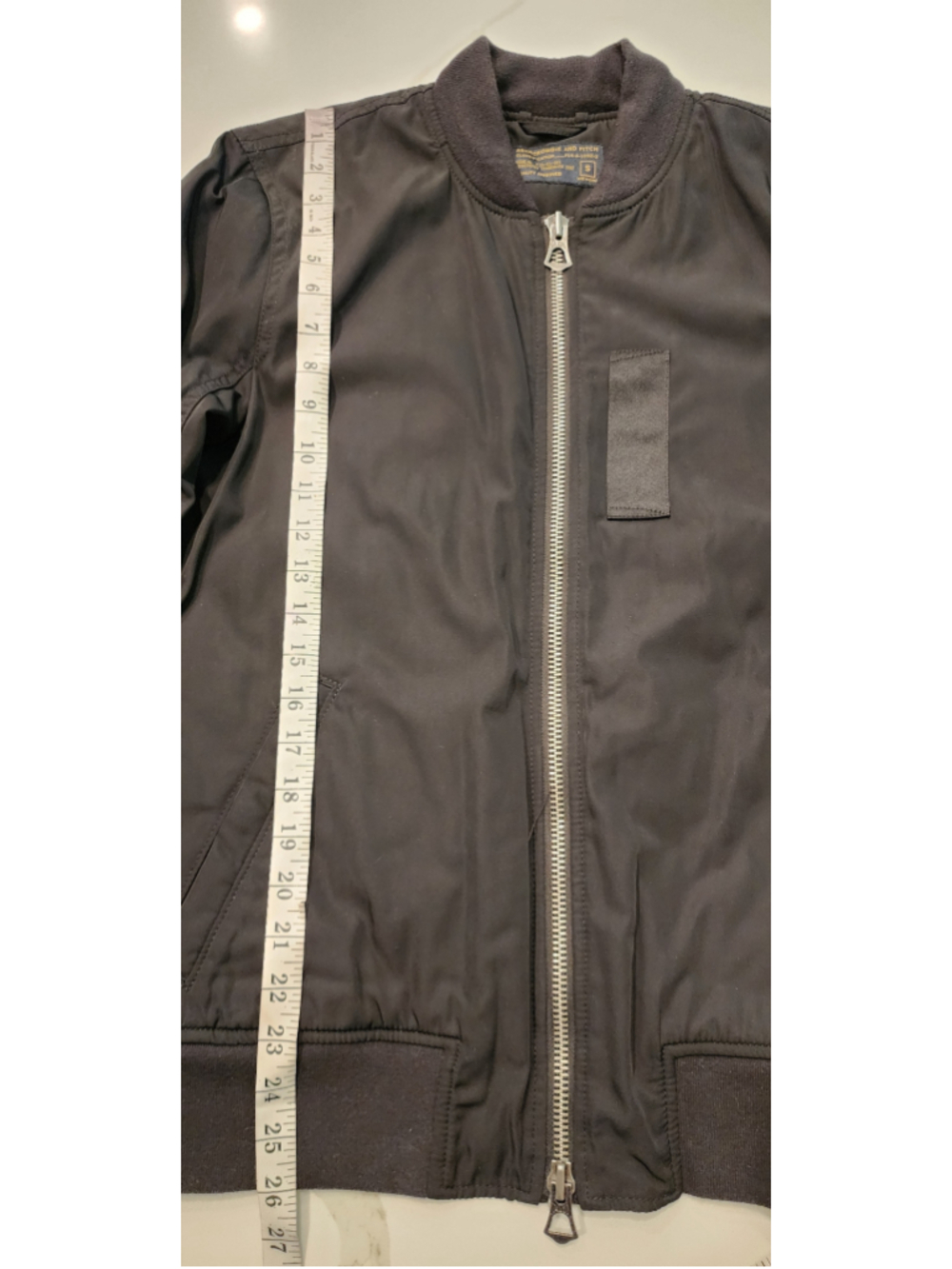 Abercrombie & Fitch Mens S MA-1 Flight Bomber Jacket Black Quilted Lined Zip - Picture 6 of 8